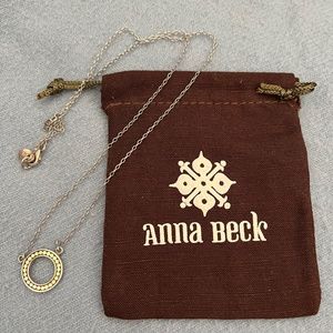 Anna Beck silver/gold dot necklace 18”